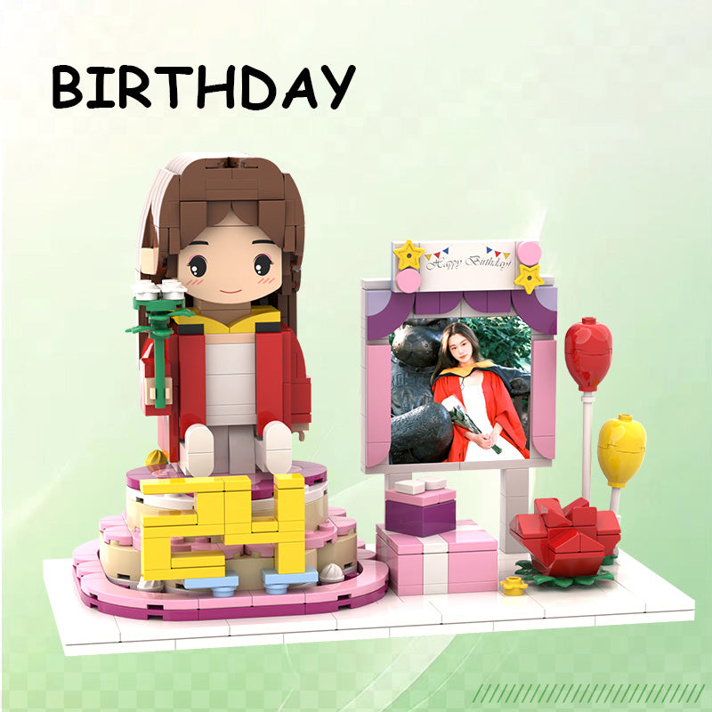 Custom Minifigure Portrait - Personalized Brick Mosaic Kit
